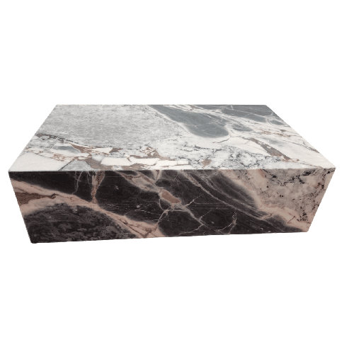 BETACH Genuine Marble Block Coffee Table Blue Marble Wayfair Canada